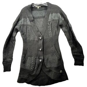 SmartWool Women's Meran‎ Long Cardigan Size M Black Sleeve Button Sweater Wool